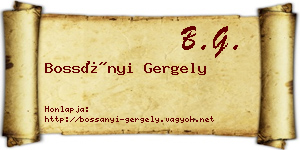 Bossányi Gergely névjegykártya